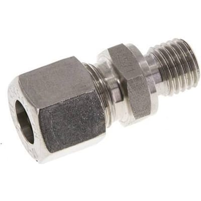 M12x1.5 Buitendraad x 10L RVS Rechte Snijring Koppeling 315 Bar DIN 2353 - FL2S-MC-ST-M12-10-L