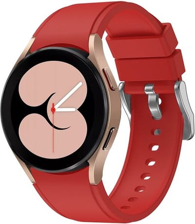 By Qubix - Geschikt voor Samsung Galaxy Watch bandje - Siliconen sportband 20mm - Rood - Geschikt voor Samsung Galaxy Watch 7 (40 & 44mm) - Galaxy Watch FE - Galaxy Watch 6 - Galaxy Watch 6 Pro - Galaxy Watch 5 - 5 Pro - Galaxy Watch 4 - 4 Classic