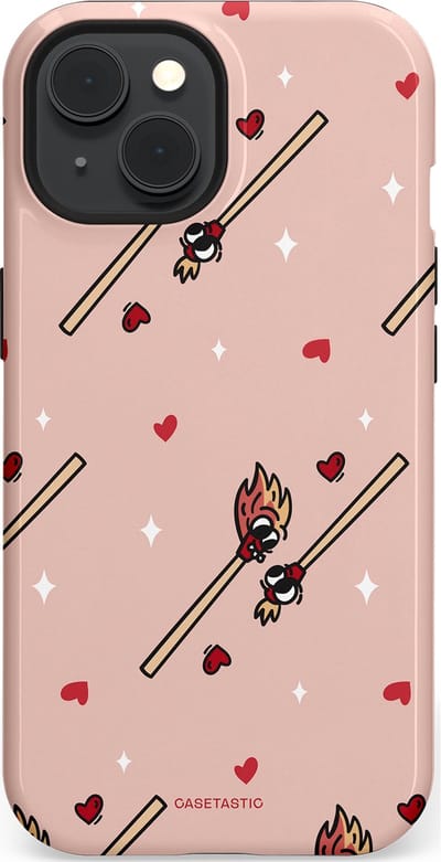 Casetastic Hoesje Geschikt voor Apple iPhone 15 Magsafe - Stijlvolle Beschermende Duo-layer Case - Vurige liefde