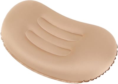 Opblaasbaar Kampeer Kussen - Reiskussen Neksteun - Comfortabel Slapen - Ultralicht TPU Materiaal - 21 x 3 cm - Khaki