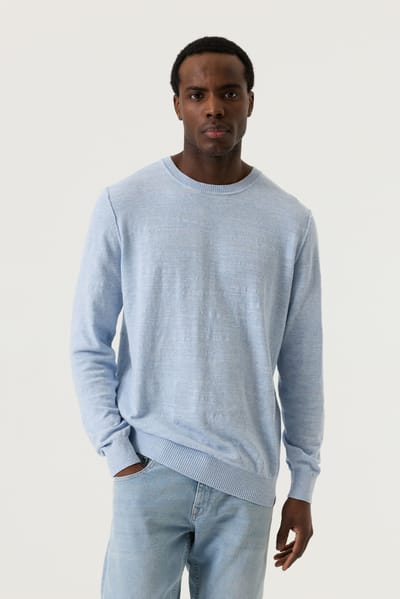 GARCIA Heren Effen Trui Blauw Lange mouw