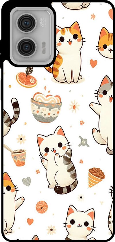 Smartphonica Telefoonhoesje Geschikt voor Motorola Moto G73 met katten opdruk - TPU backcover case cat design geschikt voor Motorola Moto G73
