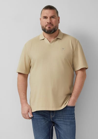 s.Oliver - male - Katoenen piqué polo met kledingstukverf