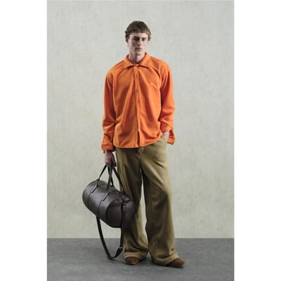 Oversized Pluche Shirt met Drukknoopsluiting