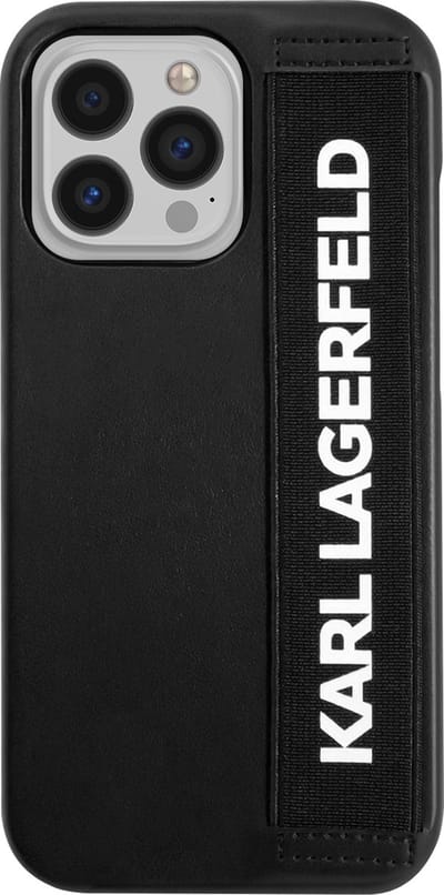 Karl Lagerfeld, Hoesje geschikt voor Apple iPhone 13 Pro - Elastic Strap, Zwart