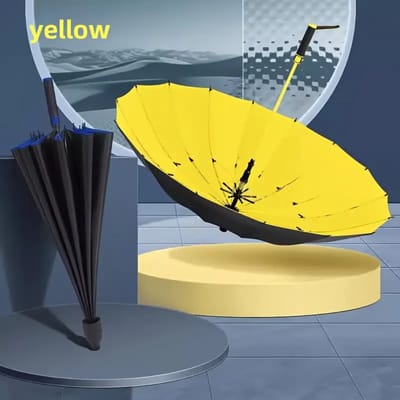 Bovista Moderne Golf Paraplu - Stormparaplu - Opvouwbaar - Windproof - Stormproef - UV Bescherming - Umbrella - Draagbaar - Geel