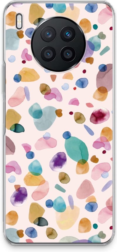 Case Company® - Hoesje geschikt voor Huawei Nova 8i hoesje - Terrazzo Memphis - Soft Cover Telefoonhoesje - Bescherming aan alle Kanten en Schermrand