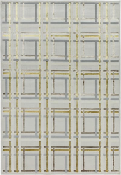 Easy Living - Aurora-au15-Elexus Vloerkleed - 160x230  - Rechthoek - Laagpolig Tapijt - Modern - Goud, Grijs