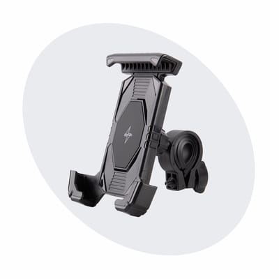 Voltano Slim Universele Telefoonhouder Fiets, Motor, Scooter - Zwart - Stevige Grip Op Alle Hoeken - 360 Graden Draaibaar - Smartphone GSM Mobiel Houder - Phone Holder Bike