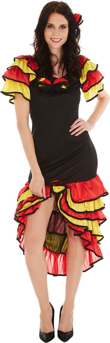 dressforfun - vrouwenkostuum flamencodanseres Maria Carmen XXL - verkleedkleding kostuum halloween verkleden feestkleding carnavalskleding carnaval feestkledij partykleding - 300640