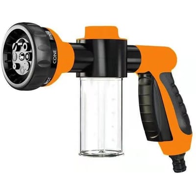 Lance à mousse portable pour voiture, pistolet à eau haute pression, buse à 3 niveaux, pulvérisateur pour lave-auto, outil de nettoyage, outil de lavage de jardin automobile orange