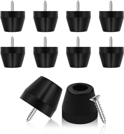 Rubberen Beschermers voor Stoelpoot, Schroefbare Voeten, Meubelglijders voor Zware Meubels, Vloerbescherming, 25mm met M6 Schroeven, Verpakking van 8 Stuks