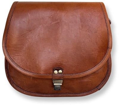 Flap bag in echt leer 28 cm Natural JAYA- Crossbodytas