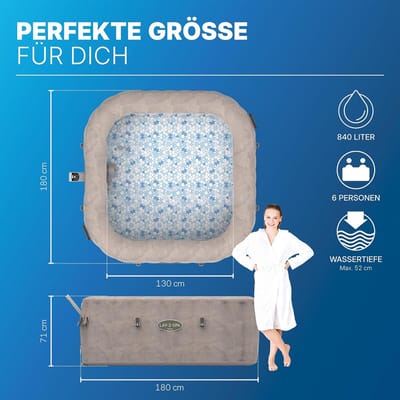 Luxe Hoek-Whirlpool - 180x180x71 cm - Hydro Massage - Vrijstaand - Novihome