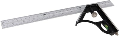 Task Winkelhaak met waterpas - aluminium - 30 cm - metrische schaalverdeling