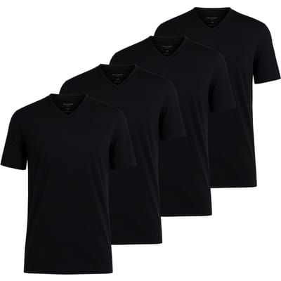 OLYMP T-shirt 4 Pack V Neck T-Shirt Verpakking van 4