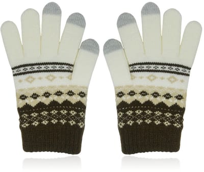 LGT JWLS Winterse Dameshandschoenen - Bruin Wit
