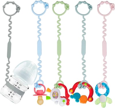 5 Stuks - Siliconen speelgoedriempjes voor kinderwagens - Speelgoedriempjes Kinderwagen - Speenclips - Speelgoedriempjes voor baby's - Fopspeenclip Buggyriempje - Anti-verliesriempjes voor speelgoed - Verstelbare Lengte - 30-40 cm
