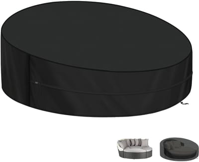 Dailygoods- Daybed Hoes Waterdicht - Ronde Tuinmeubelhoes - UV-bestendig - 420D Oxford Stof - Beschermhoes - Ademend en Scheurvast