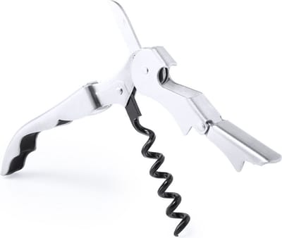 Kurkentrekker / flesopener 3-in-1 - RVS - Wijnflesopener / bierflesopener - Keuken accessoires - Zilver - Kelnermes