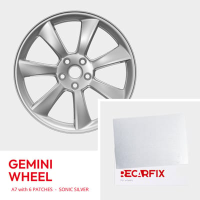 Tesla Model 3 - Velgschade patch Gemini Wheel Sonic silver
