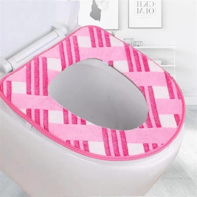 Toiletstoelhoes - Warme toiletzitting - Comfort in de badkamer - Met rits - 1 stuk - Roze