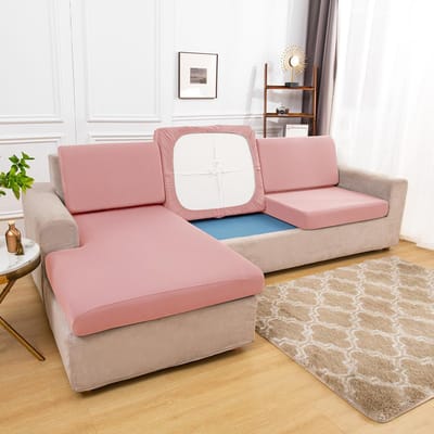 20 couleurs housse de canapé extensible housse de soie glacée pour salon décor à la maison meubles salon housse de canapé Normal S rose clair
