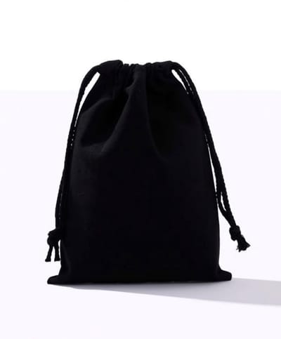 Maison Elara Katoenen Cadeauzakjes met Trekkoord - 18x25 cm - 2 Stuks - Zwart