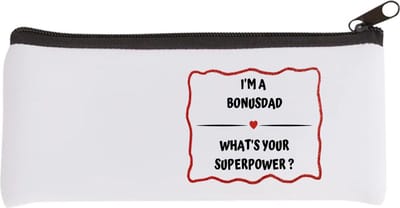 Akyol - i'm a bonusdad what's your superpower? Etui - Papa - super bonusvader - vader cadeautjes - vaderdag - verjaardag - geschenk - kado - 20 bij 9 cm