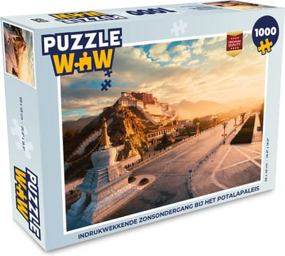 Puzzel Indrukwekkende zonsondergang bij het Potalapaleis - Legpuzzel - Puzzel 1000 stukjes volwassenen