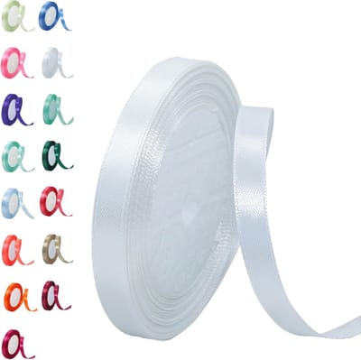 SnelShoppen - Satin Ribbon Original White 10mm x 22 Meter - Luxe Satin Ribbons voor Decoratie, Cadeaus, Bruiloften, Feesten en Verjaardagen
