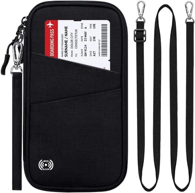 Travelhawk Paspoorthoesje - paspoorthouder - Travel Wallet - Organizer - RFID - Wereldkaart - Zwart