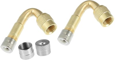 Dailygoods- Wielventielen 45 Graden - Universeel Voor Auto/Motorfiets - Koper/Goudkleurig - 3 Stuks - Corrosiebestendig/Duurzaam - Bandenventieldop
