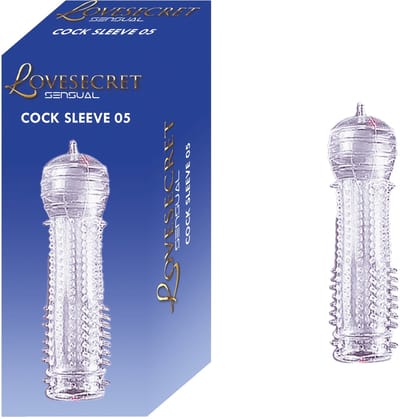 Lovesecret Sensual – LS41 Cock Sleeve 05 – Transparante Penis Sleeve met Ribbels & Dots
