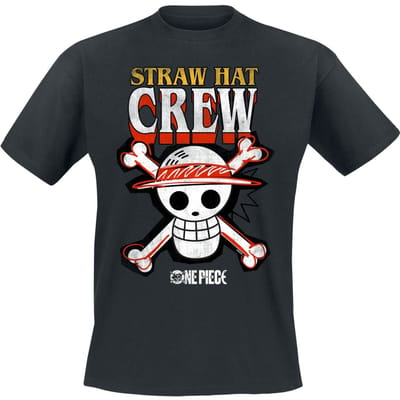 One Piece - Anime T-shirt - Strawhat Pirates Logo - S tot L - voor Mannen - zwart
