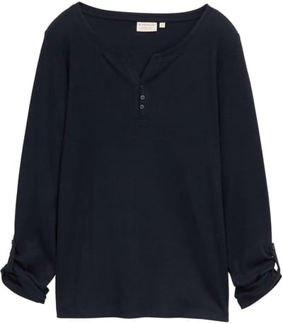 Tom Tailor - T-shirt met lange mouwen en omgeslagen mouwen - Maat XL - Lunar Eclipse