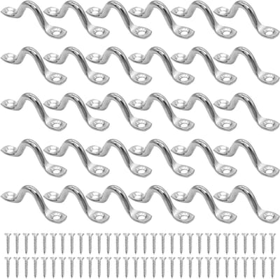 RVS Bevestigingshaken 30 Stuks met 60 Schroeven voor Kayak en Canoe - 5mm Oogplaat en Duurzaam Materiaal