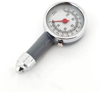 Bandenspanningsmeter - Druk meter - Onderhoud Voertuigen - Duidelijk Afleesbaar - Compact Formaat - Zilver