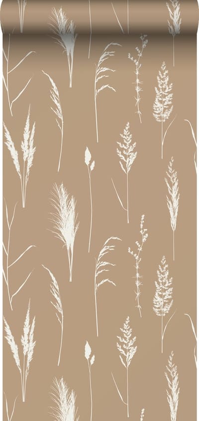 ESTAhome behang pampasgras pluimen beige - 50 x 900 cm - 139387