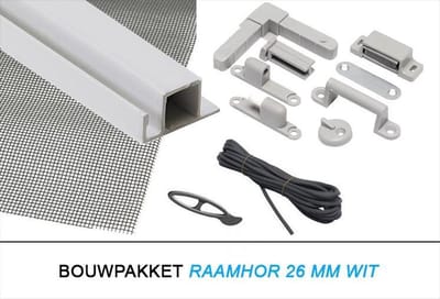 Horrenbouw - Raamhor bouwpakket - Eenvoudige montage - Witte afwerking - grijs gaas