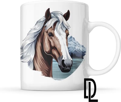 Mok met ijslandse paard