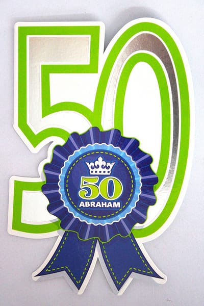 5 Luxe Wenskaarten Abraham 50 Jaar - Touche Cards - TC50A - 11.5x17cm - Gratis Verzonden