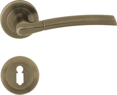 Domino® Deurkrukgarnituur PRESTO-R M3 - Mat bruin - BB- gladde sleutel met Ronde Rozette - Deurbeslag van aluminium - Deurklink voor kamerdeur, kantoordeur, kelderdeur en binnendeur