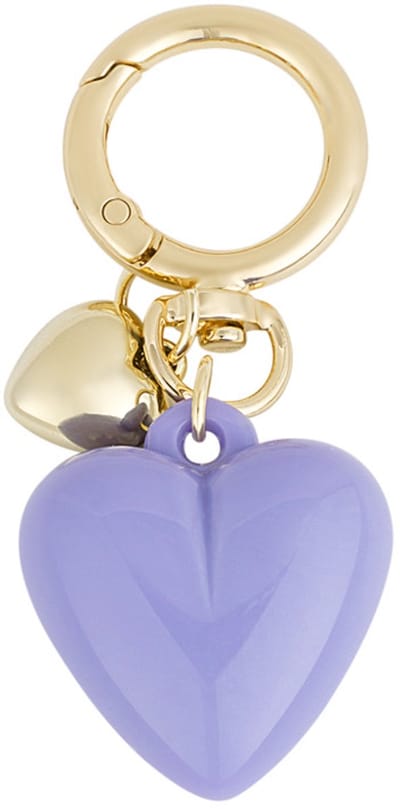 Tas Accessoires - Double heart pendant - Lila - Tas hanger - cadeau tip