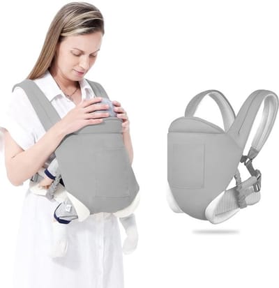 Draagzak - Ademend en verstelbaar - Ergonomische draagzak - 0-36 maanden (tot 20 kg) - Lichtgrijs