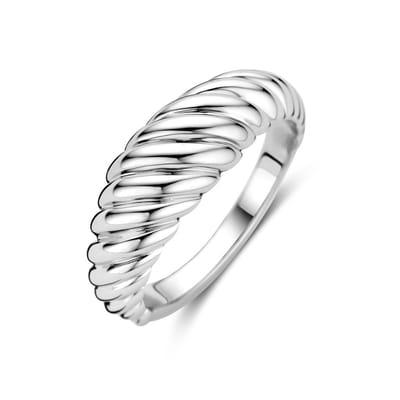 Gerhodineerd Zilver Ring Gedraaid 1339170