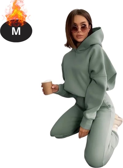 Nivard Joggingpak - Huispak - Volwassenen - Trainingspak - Comfortabel - Joggingsbroek - Tracksuit - Dames - Groen - M