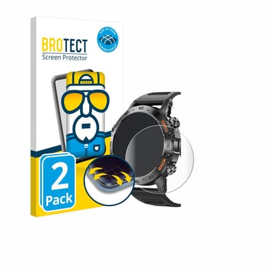 BROTECT - Screenprotector voor Lemfo Smartwatch 1.39" - Folie Beschermfolie transparant volledig dekking - 2 Stuks