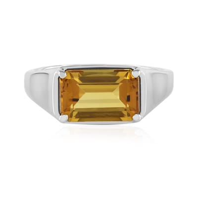 Cavill - Zilveren ring met platina coating - 3,792 ct achthoekige gele scapoliet uit Brazilië - moderne elegante ring dames - sterling zilver