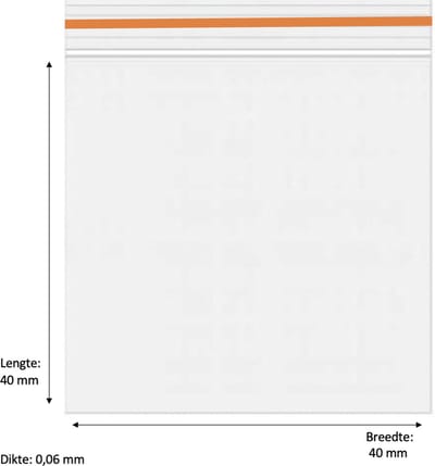 100x Gripzakjes 40 x 40mm 60 micron oranje - Ziplock Bag Orange - Uitdeelzakjes